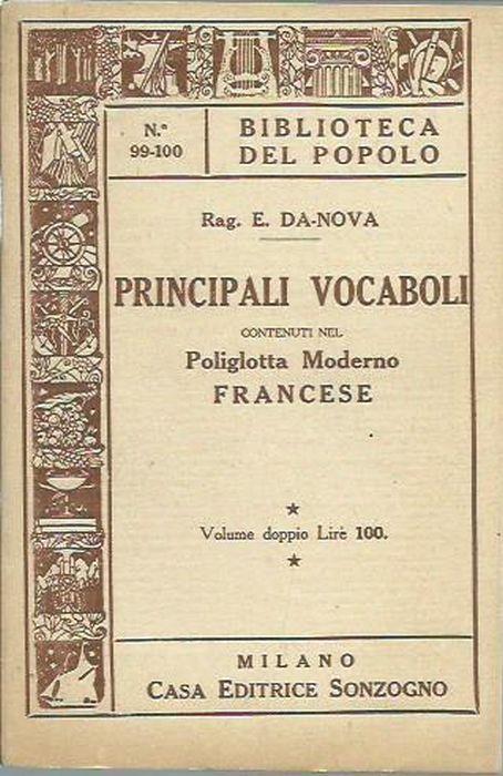 Principali vocaboli contenuti nel Poliglotta moderno francese - copertina