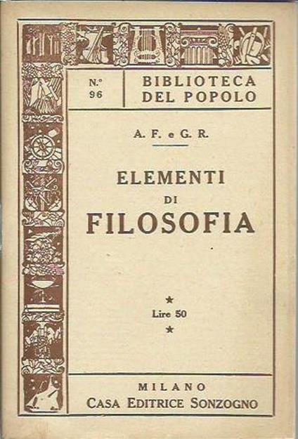 Elementi di filosofia - copertina