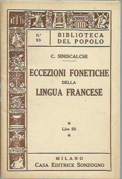 Eccezioni fonetiche della lingua francese - copertina