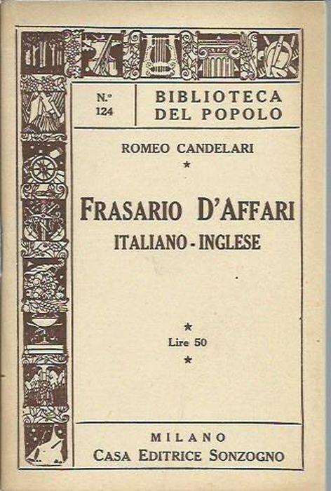 Frasario d'affari italiano - inglese - Romeo Candelari - copertina