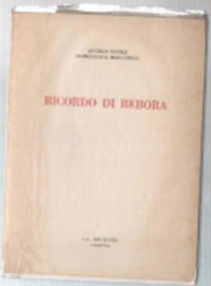 Ricordo Di Rebora - Angelo Barile - copertina