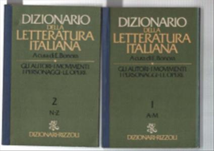 Dizionario Della Letteratura Italiana - Ettore Bonora - copertina