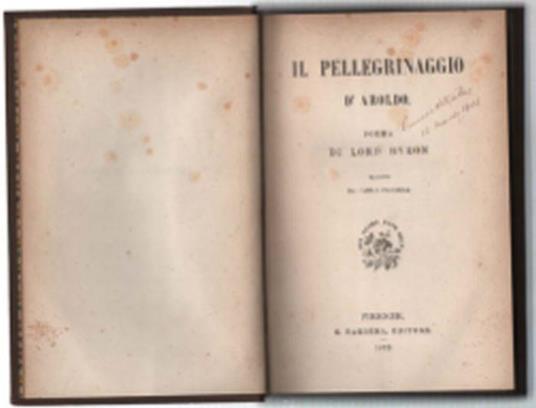 Il Pellegrinaggio D'aroldo - George G. Byron - copertina