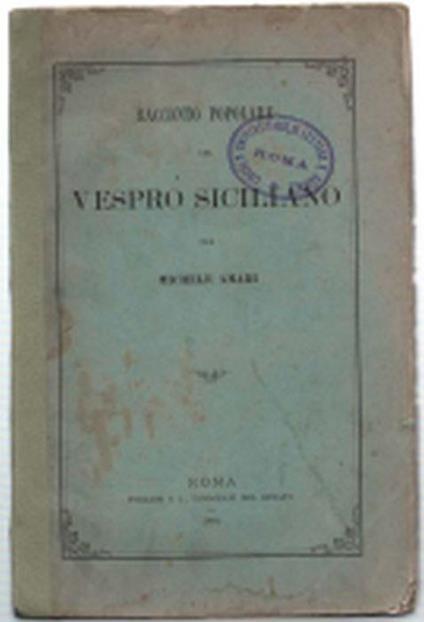 Racconto Popolare Del Vespro Siciliano - Michele Amari - copertina