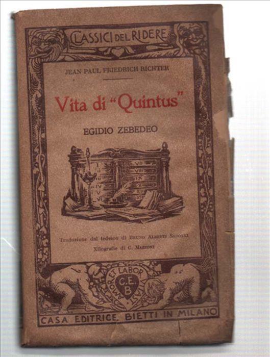 Vita Di "Quintus" Egidio Zebedeo - Jean-Paul Richter - copertina