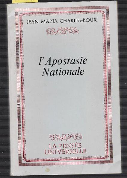 L' apostasie Nationale - copertina