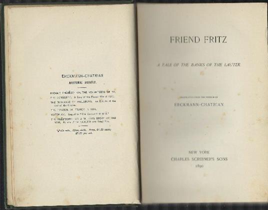 Friend Fritz A Tal Of The Banks Of The Lauter - Émile Erckmann - copertina