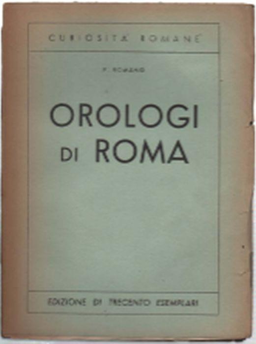 Orologi Di Roma - P. Romano - copertina