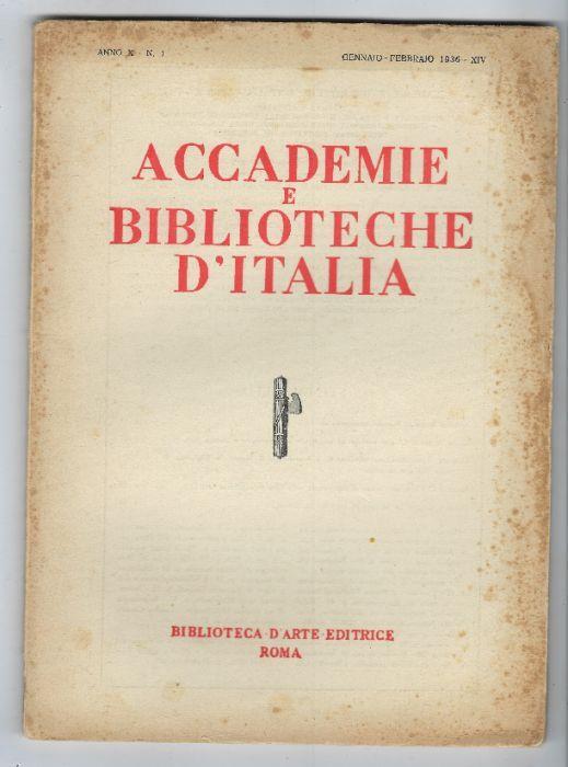 Accademie E Biblioteche D'italia - copertina