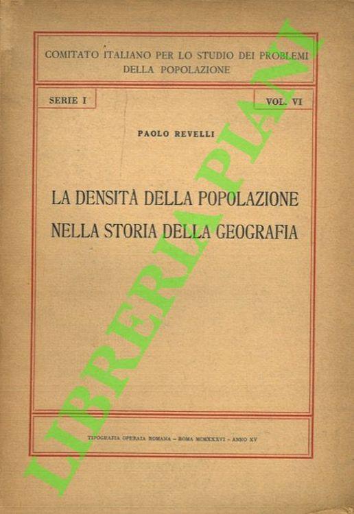 La densità della popolazione nella storia della geografia - Paolo Revelli - copertina