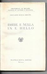 Essere e nulla in E. Hello