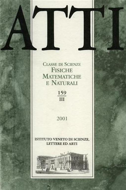 Atti. Classe di Scienze Fisiche, Matematiche e Naturali. N. 159. fascicolo III - copertina