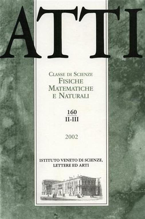 Atti. Classe di Scienze Fisiche, Matematiche e Naturali. N. 160. fascicolo II - III - copertina