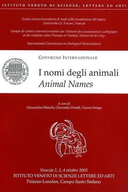 I nomi degli animali. Animal names - copertina