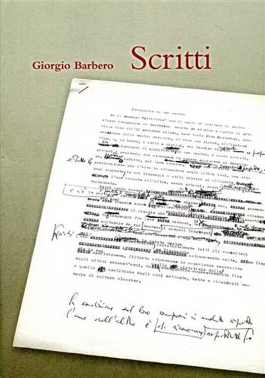 Giorgio Barbero Scritti 1950 - 1999 - Giorgio Barbiero - copertina