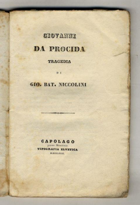 Giovanni da Procida. Tragedia [...] - Giovanni Battista - copertina