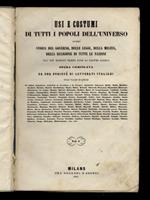 USI E COSTUMI di tutti i popoli dell'Universo (...) Opera compilata da una società di letterati italiani. L'Europa. Volume 1: Della Grecia