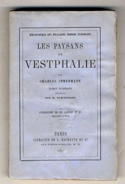 Les paysans de Vestphalie. Roman allemand traduit par M. Desfeuilles - copertina