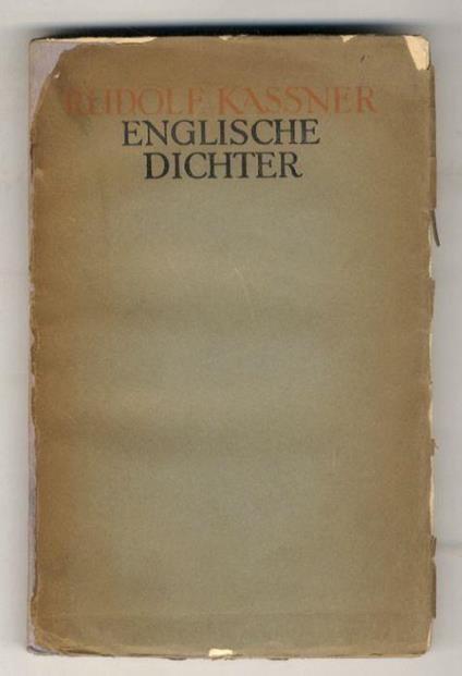 Englische Dichter - Rudolf Kassner - copertina