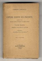 Opere edite ed inedite pubblicate dal marchese Filippo Francesco di Castel Lentini. Volume II: Poesie italiane e latine. Per cura di Giovambattista Puccinelli