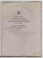 Lettera aperta di Raffaello Bertieri al signor Edward E. Bartlett presidente della Bartlett Orr Press di New York per la sua relazione sul recente viaggio compiuto in Italia