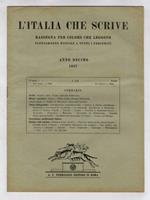 ITALIA (L') che scrive. Anno decimo. 1927. Dal n. 1 al n. 7 dal n. 9 al n. 12. [Manca il n. 8]