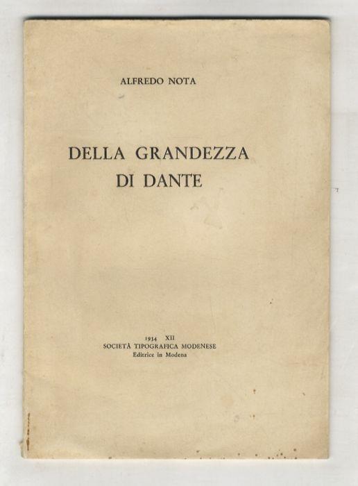 Della grandezza di Dante - copertina