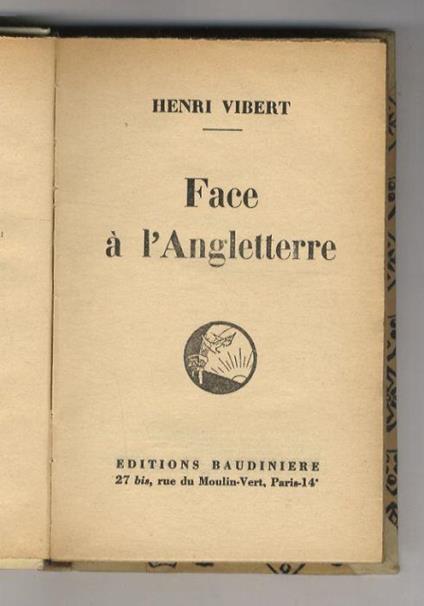 Face à l'Angletterre (sic) - Henry Vibert - copertina