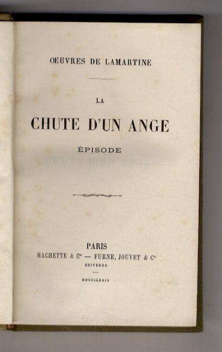 La Chute d'un Ange. Episode - Alphonse de Lamartine - copertina