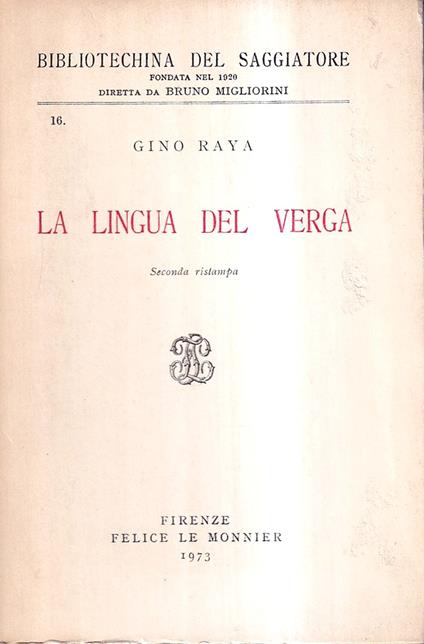 La Lingua Del Verga - Gino Raya - copertina