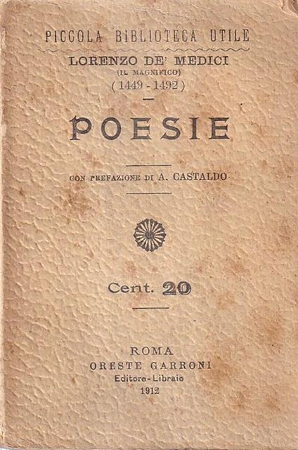 Poesie - Lorenzo de' Medici - copertina