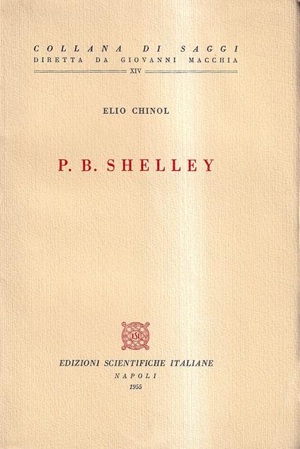 P. B. Shelley - Elio Chinol - copertina