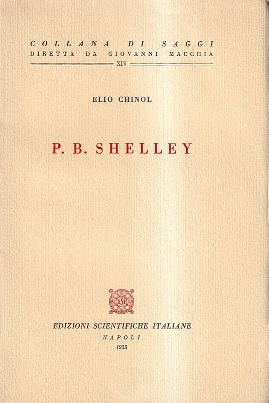 P. B. Shelley - Elio Chinol - copertina