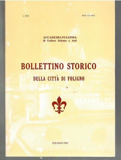 Bollettino Storico della città di Foligno. Volume XV, 1991 - copertina