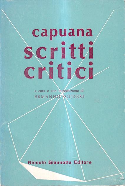 Scritti Critici - copertina