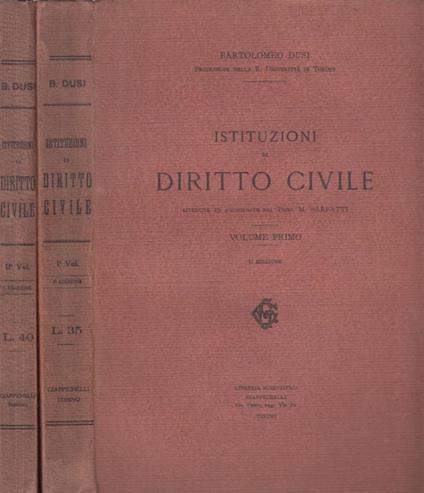 Istituzioni di diritto civile - Bartolomeo Dusi - copertina