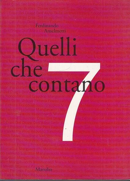 Quelli che contano - Ferdinando Anselmetti - copertina