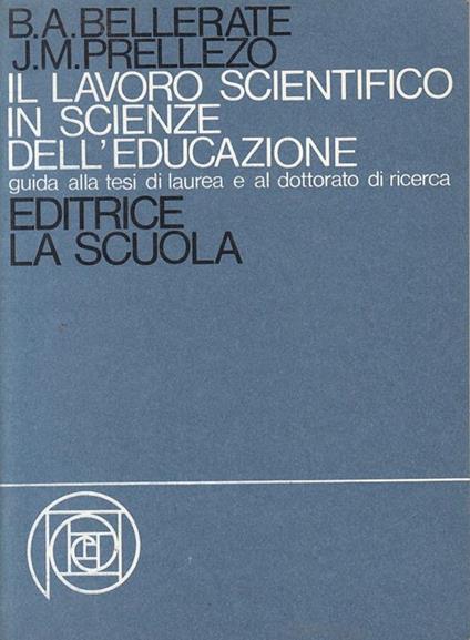 Il Lavoro Scientifico In Scienze Dell'educazione - copertina