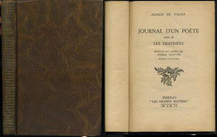 Journal D'Un Poete - Alfred de Vigny - copertina