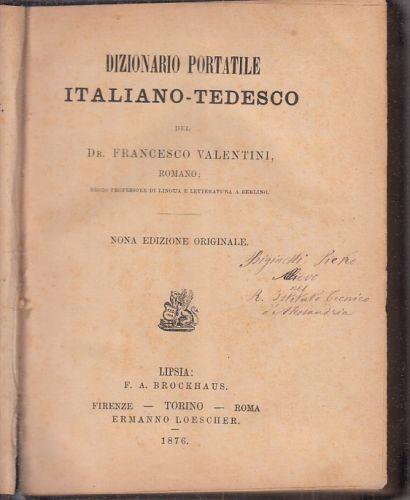 Dizionario Portatile Italiano-Tedesco - Francesco Valentini - copertina