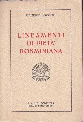 Lineamenti Di Pieta' Rosminiana - Giuseppe Bozzetti - copertina