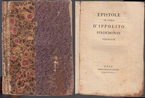 Epistole In Versi Di Ippolito Pindemonte Sepolcri- - copertina