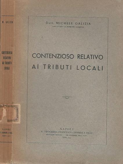 Contenzioso relativo ai tributi locali - Michele Galizia - copertina