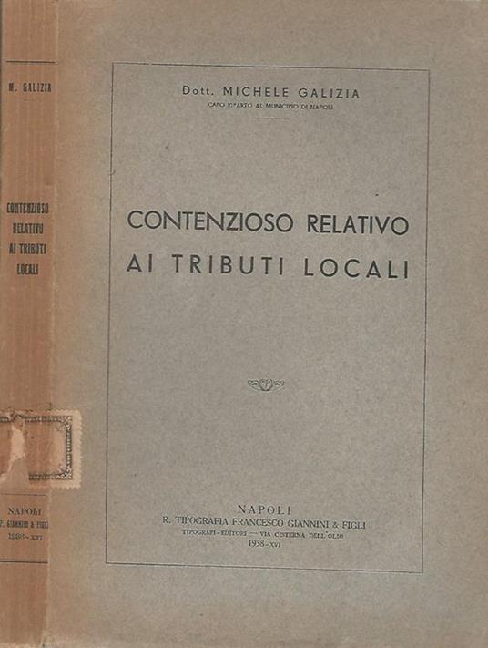 Contenzioso relativo ai tributi locali - Michele Galizia - copertina