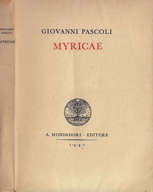 Myricae - Giovanni Pascoli - copertina