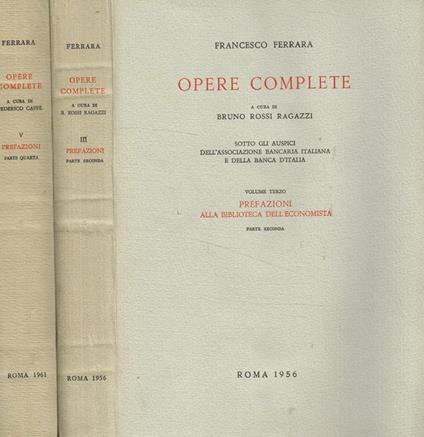 Opere complete vol.III, V - Francesco Ferrara - copertina