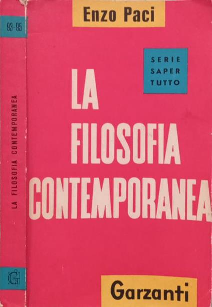 La filosofia contemporanea - Enzo Paci - copertina