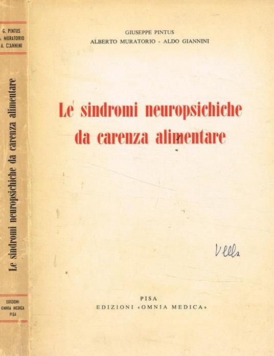 Le sindromi Neuropsichiche da carenza alimentare - Giuseppe Pintus - copertina