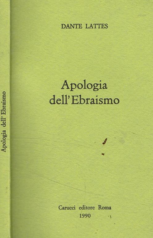 Apologia dell'ebraismo - Dante Lattes - copertina