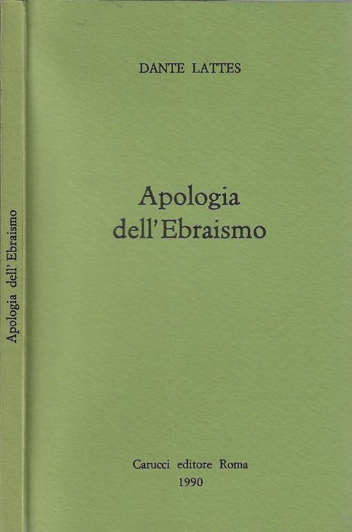 Apologia dell'ebraismo - Dante Lattes - copertina